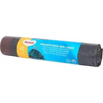 Pytle na odpadky UNIVERZÁLNÍ SÁČKY NA ODPADKY DUMIL 60 l 60x80 cm S PÁSKOU, velikost L / 15 kusů