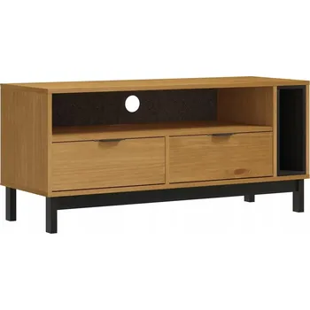 Televizní stolek TV stolek FLAM z masivního borovicového dřeva, 110x40x50 cm, barva dub