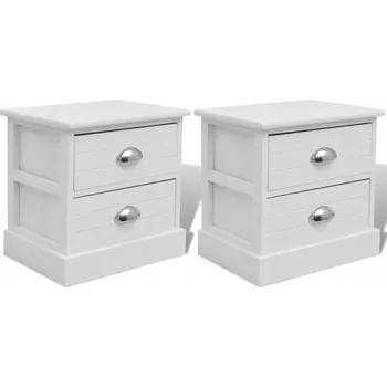 Noční stolek Noční stolky francouzský/venkovský styl, bílé, dřevěné, 38x28x38 cm, 2 zásuvky