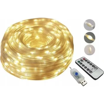 Vánoční dekorace Venkovní světelný řetěz 30 m 300 LED studená bílá, napájení ze sítě