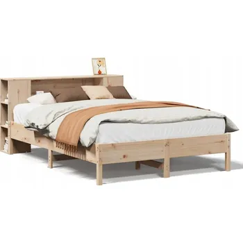 Postel Postel s regálem z masivního borovicového dřeva 229,5 x 146 x 82 cm