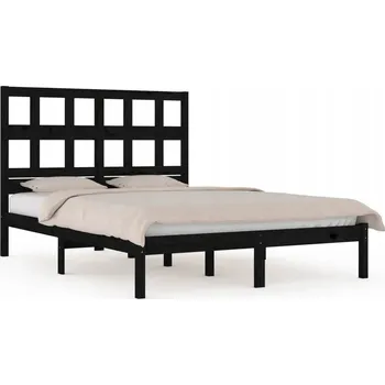 Postel Černý dřevěný rám postele z borovicového dřeva 205,5 x 205,5 x 31 cm