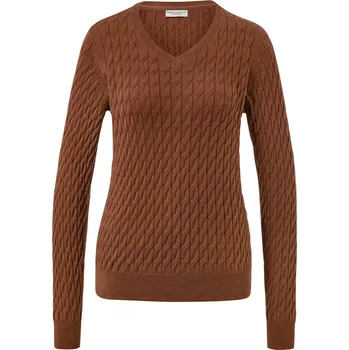 Dámský svetr 686799 - Tchibo - Svetr s copánkovým vzorem - pro ženy - vel. M 40/42 - barva: hnědá