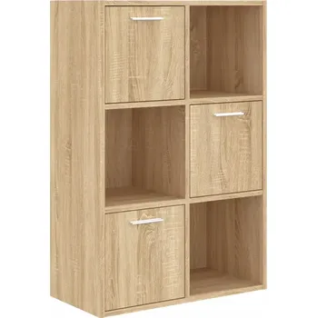 Komoda Multifunkční Skříňka Dub Sonoma se 6 Přihrádkami 60x29,5x90 cm