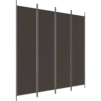Paraván Paraván skládací z látky a železa, 200x200 cm, hnědý