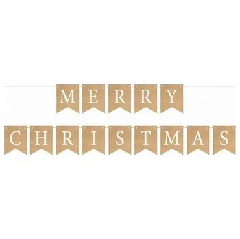 Vánoční dekorace Girlanda vánoční dekorace MERRY CHRISTMAS hnědá