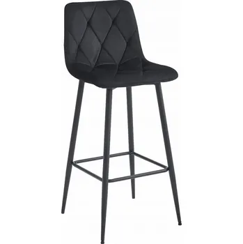 Barová Židle NADO - černý samet / černé nohy x 1