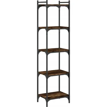 Knihovna Police na knihy s nastavitelnými nožičkami, kouřový dub, 40x30x154 cm