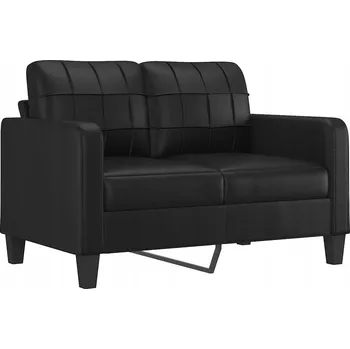Pohovka Dvojmístná pohovka z umělé kůže, černá, 138x77x80 cm