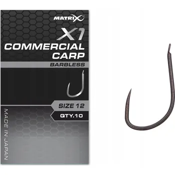 Rybářský háček Háčky Matrix X1 Commercial Carp 14 Barbless