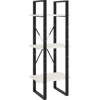 Knihovna Regál na knihy z masivního borovicového dřeva, bílý, 40x30x105 cm