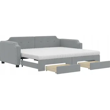 Zahradní lehátko Rozkládací lehátko se zásuvkami, světle šedé, 223 x 110 x 66,5 cm