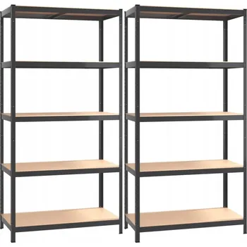 Dílenský regál Skladový regál Split s 5 nastavitelnými policemi, Antracit, 90x40x180 cm