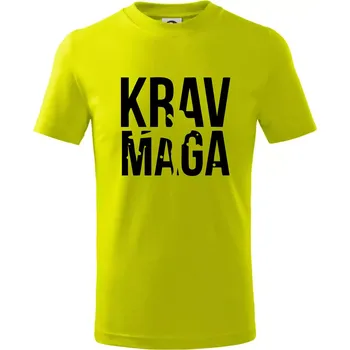 Nápis Krav Maga - Tričko dětské bavlněné - 98 cm / 2 roky ( Limetková )