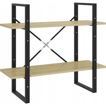 Knihovna Industriální regál na knihy, 2 police, dub sonoma, 80 x 30 x 70 cm