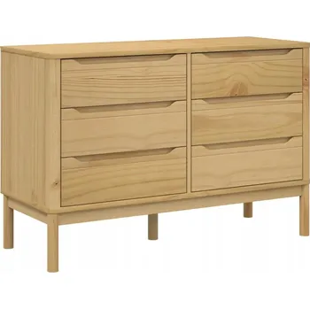 Komoda Komoda FLORO z masivního borovicového dřeva, 6 zásuvek, 111x43x73,5 cm, voskovaná