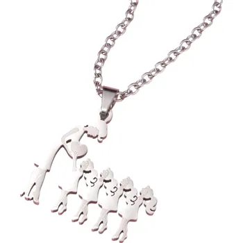 Náhrdelník Řetízek s přívěškem Maminka se 4 dcerami Elegantní náhrdelník Symbol rodiny Dárek pro maminku k narozeninám stříbrná