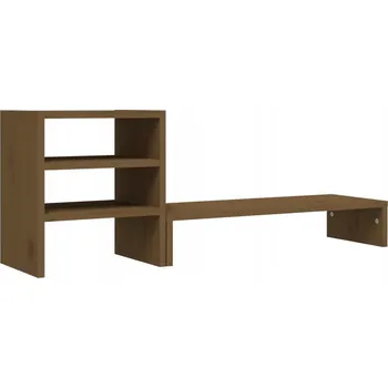 Podstavec pod monitor Podstavec pod monitor z masivního borovicového dřeva, medově hnědá, 81x20x30 cm