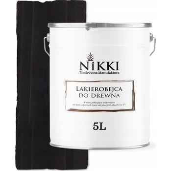 Lak na dřevo Lakýrnicová lazura NIKKI 5 l černá polomatná