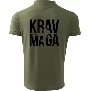 Pánská košile Nápis Krav Maga - Polokošile pánská Pique Polo 203 - M ( Khaki )