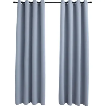 Obraz Zatemňovací závěsy, šedé, 140 x 225 cm, polyester, 2 ks