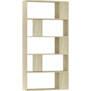 Knihovna Regál z dřevotřísky s 5 přihrádkami Dub Sonoma 80x24x159 cm