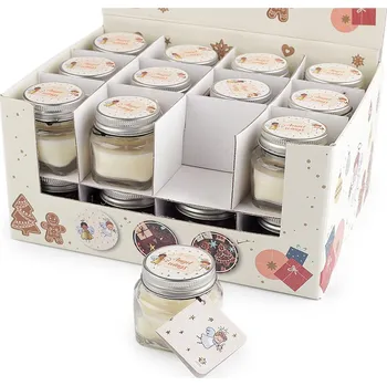 Svíčka Malá vánoční vonná svíčka ve skle s jmenovkou 28 g