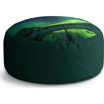 Taburet Sablio Taburet Circle Zelená záře: 38x48 cm