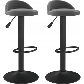 Barová židle Barová otočná stolička z aksamitu, nastavitelná výška, tmavě šedá 36x38x(