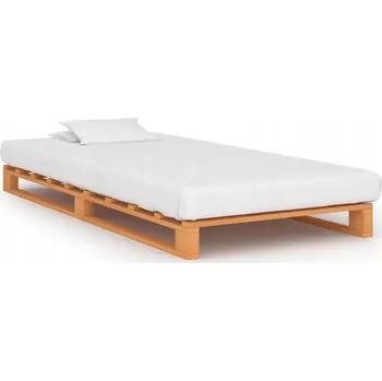 Postel Rám postele z palet hnědý 200 x 100 x 14 cm z masivního borovicového dřeva