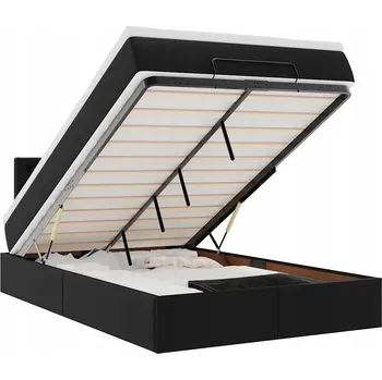 Postel Černý rám postele s matrací 193 x 120 x 78/88 cm, taštičkové pružiny