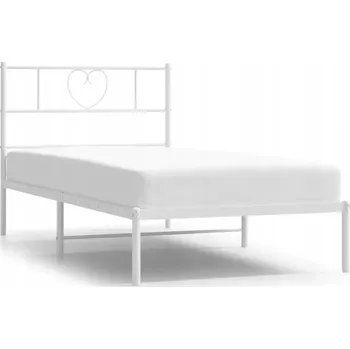 Postel Manželská kovová postel Lotivo 90x200 bílá