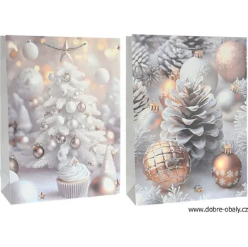 Dárková taška Extra velká vánoční papírová taška XXL - W055059 - Vánoční papír