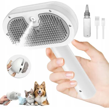 Péče o srst a drápky Kartáč na péči o srst s parní funkcí Pro Psa Kočku, bílý