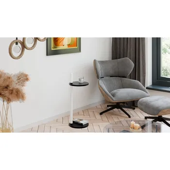 Toaletní stolek Nábytek PEGAS s.r.o. Pomocný stolek Claro kulatý průměr 30 cm - různé barvy na výběr - Černý MiniPearl, Bílý Mat