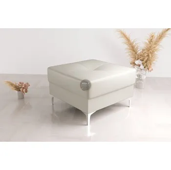 Taburet Nábytek PEGAS s.r.o. Taburet ORION TOSCANIA 70 x 70 cm přírodní kůže - bílá kůže