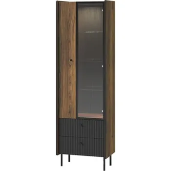 Knihovna Systém "PRESTIGO" P3 (Vitrína 1D1W2S) - Barva: černá