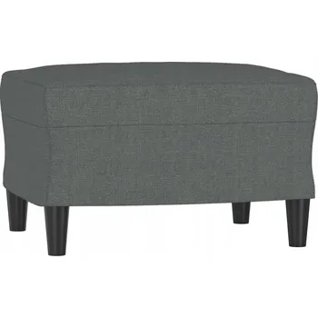 Taburet Podnožka z látky a překližky, tmavě šedá, 60x50x41 cm