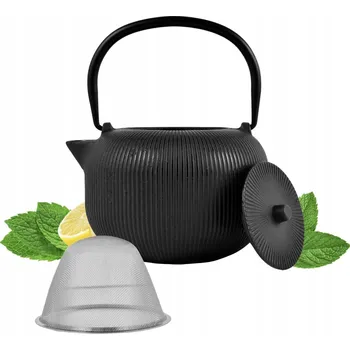 Konvice na čaj LITINOVÝ VAŘIČ ZÁZVOR SE SÍTKEM NA ČAJOVÉ BYLINY KONVICE HRNEK 1 L