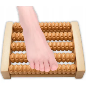 Masážní přístroj MASÁŽNÍ PŘÍSTROJ DŘEVĚNÝ NA MASÁŽ NOHOU VÁLEČEK TRADIČNÍ MASÁŽNÍ 5řadý