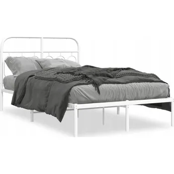 Postel Bílý kovový rám postele 196 x 125 x 100 cm, pro matraci 120 x 190 cm