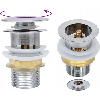 Sifon Zátka Klik-Klak Bez Přepadu Zinek/Mosaz Stříbrná 6,4x6,4x9,1 cm