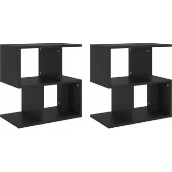 Konferenční stolek Sada 2 černých nočních stolků, 50 x 30 x 51,5 cm