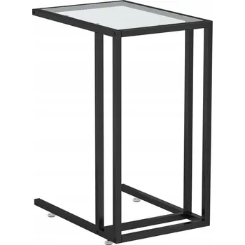 Psací stůl Počítačový stůl z tvrzeného skla a železa, průhledný/černý, 50x3