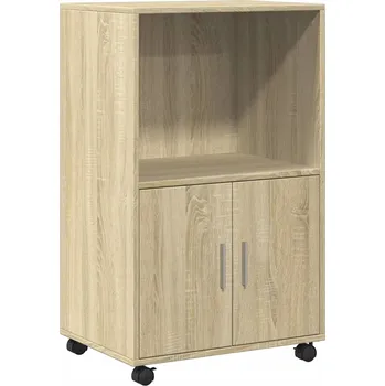 Koupelnový nábytek Mobilní Skříňka na Kolečkách, 55 x 40 x 91 cm, Dub Sonoma