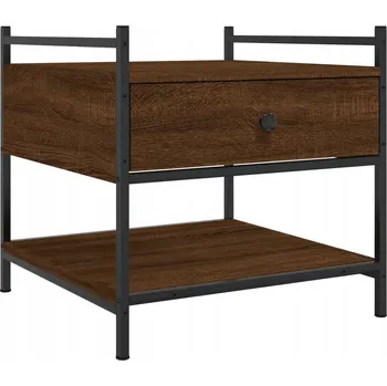 Konferenční stolek Konferenční stolek z dřevotřísky, hnědý dub, 50x50x50 cm