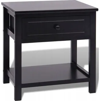 Noční stolek Dřevěný Noční Stolek Černý 40x29x42 cm, 1 Šuplík