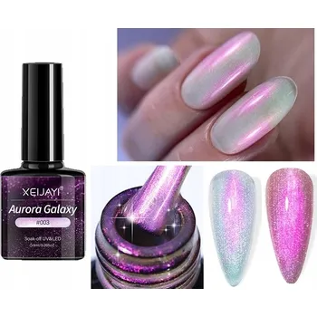Lak na nehty Hybridní UV lak Aurora Galaxy perleťový vrchní lak opalizující mořská panna #3