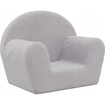 Pohovka Plyšová pohovka pro děti se snímatelným potahem, světle šedá, 57x34x45 cm