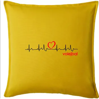 Polštář Moje srdce bije pro Volejbal - Polštář 50x50 - 50x50 - Pouze potah ( Žlutá )